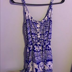 Blue romper with elephant print